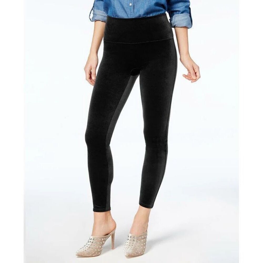 SPANX velvet green leggings